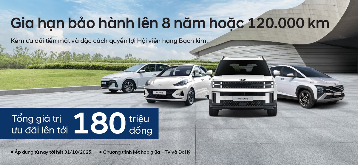 HYUNDAI THÀNH CÔNG ƯU ĐÃI BẢO HÀNH 8 NĂM CÙNG HỖ TRỢ TÀI CHÍNH LÊN ĐẾN 200 TRIỆU ĐỒNG